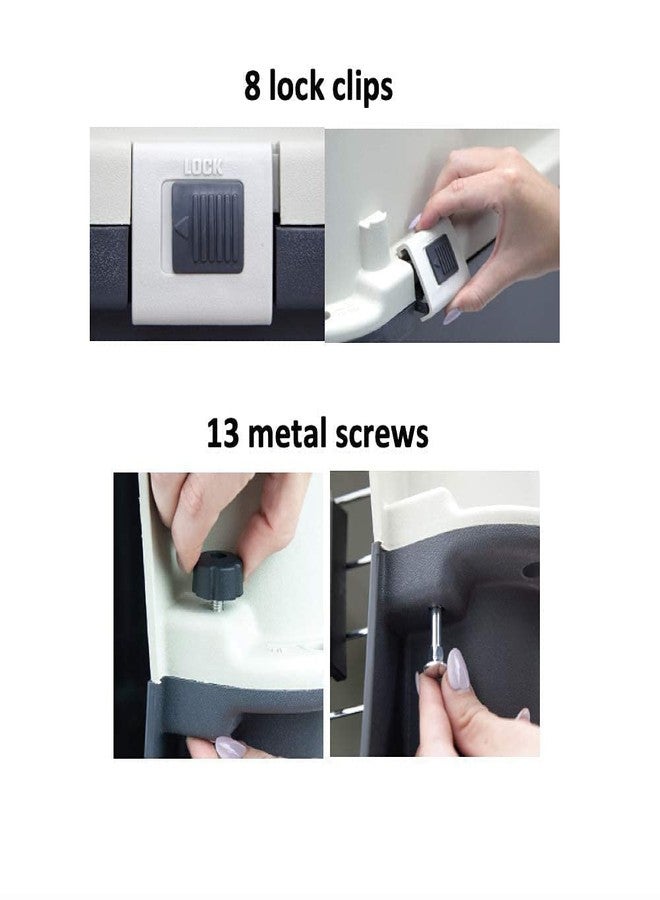 KittuPet Heavy Duty Pet Travel Cage - Plastic Flight Cage for Pets (Grey - White) (24 inch Flight cage) - Image 5